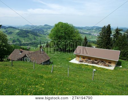 Farms And Pastures Of The Zürchersmühle Village - Canton Of Appenzell Ausserrhoden, Switzerland