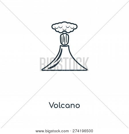 Volcano Icon In Trendy Design Style. Volcano Icon Isolated On White Background. Volcano Vector Icon 