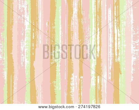Watercolor Strips Seamless Vector Background. Torn Paper Effect Ethnic Design. Sloopy Gouache Vertic