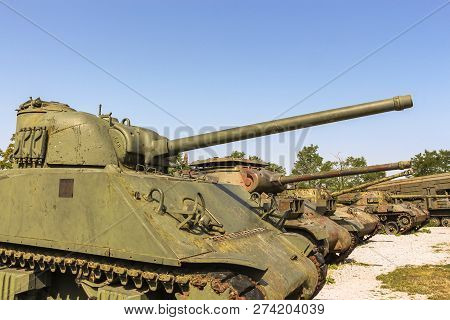 The Museum Of Army Collections From The Croatian Homeland War At Karlovac Displaying Croatian M4a3e4