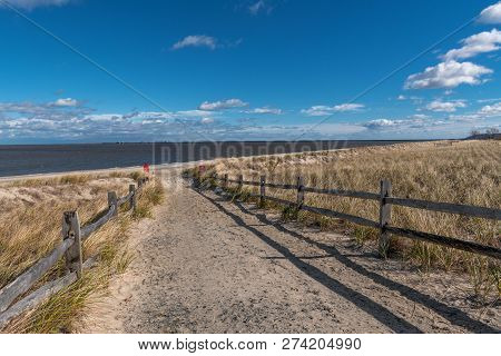 A Scenic View Of Bayshore Waterfront Park In Monmouth County New Jersey.