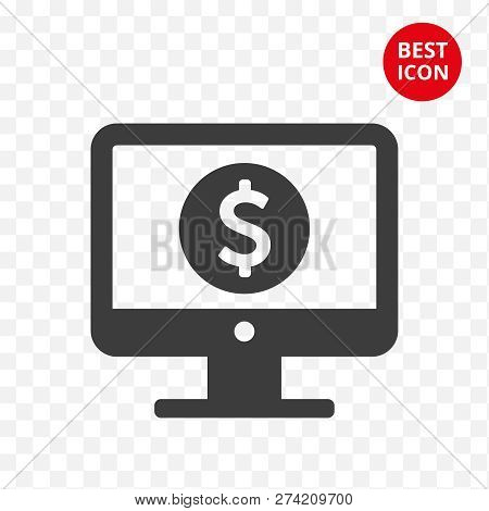 Icon Freelans Trading. Freelance Computer Vector. Trading Investment Finance Concept. For Web Design