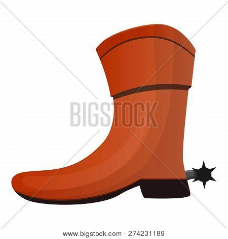 Cowboy Boot Icon. Cartoon Of Cowboy Boot Vector Icon For Web Design Isolated On White Background