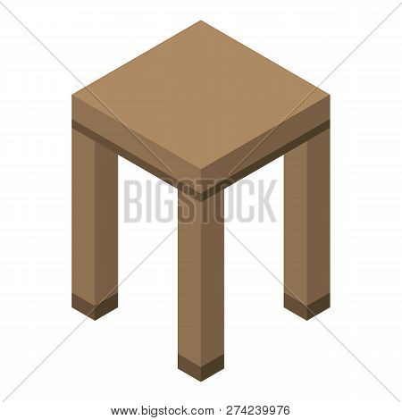 Backless Stool Icon. Isometric Of Backless Stool Vector Icon For Web Design Isolated On White Backgr