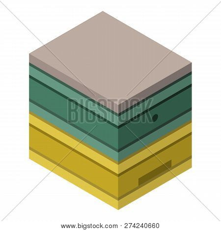 Colorful Bee Hive Icon. Isometric Of Colorful Bee Hive Vector Icon For Web Design Isolated On White 