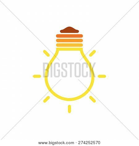 Light Bulb Line Icon Vector, Isolated On White Background