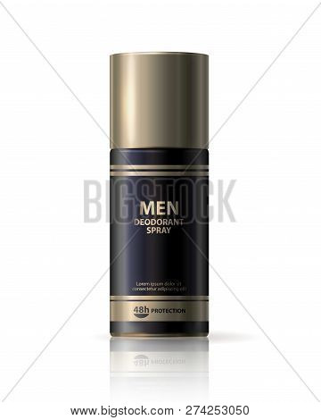 Vector 3d Mockup Glossy Realistic Jar Container, Batcher For Packing Spray, Cream, Cosmetics Product