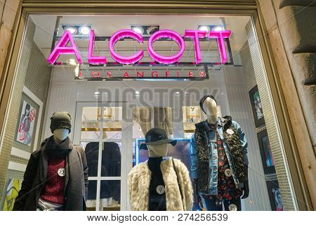 ROME, ITALY - CIRCA NOVEMBER, 2017: display window at Alcott store in Rome. 
