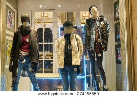 ROME, ITALY - CIRCA NOVEMBER, 2017: display window at Alcott store in Rome. 