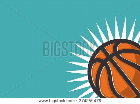 Basketball Themed Design For Web Banner With A Place For Text Basketball Ballvector Graphic
