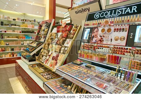 ROME, ITALY - CIRCA NOVEMBER, 2017: cosmetics on display at a store in Rome