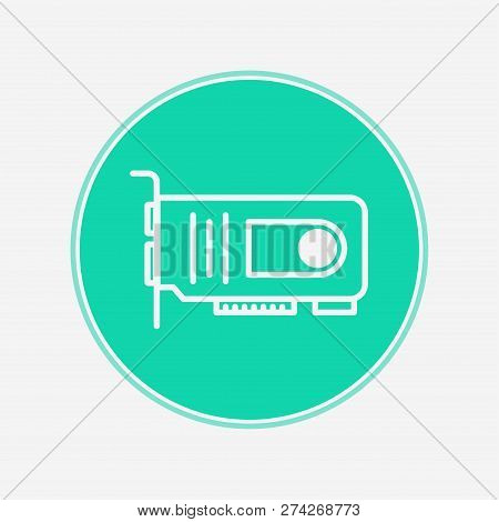 Videocard Icon Vector, Filled Flat Sign, Solid Pictogram Isolated On White. Symbol, Logo Illustratio