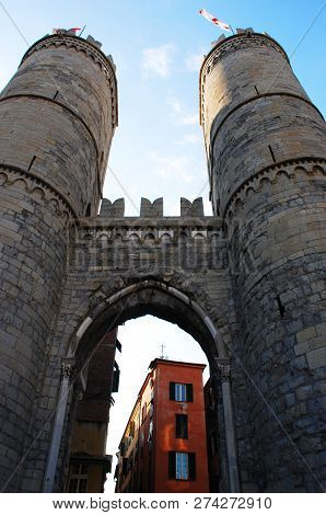 View Of Soprana Door In Genoa, Italy