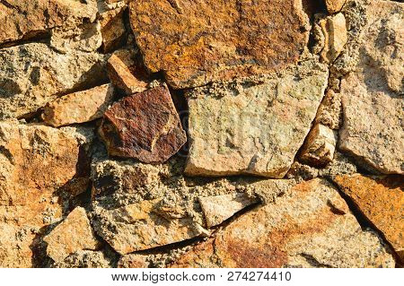 Coloured Stone Wall Texture Background Material, Pattern, Surface