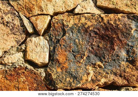 Coloured Stone Wall Texture Background Material, Pattern, Surface