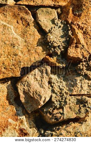Coloured Stone Wall Texture Background Material, Pattern, Surface
