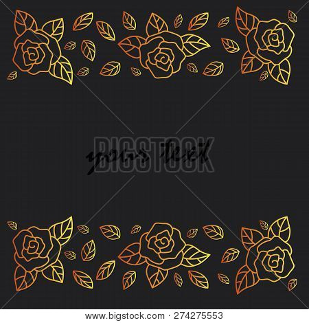 Background For Text, With Stylized Images Of Roses