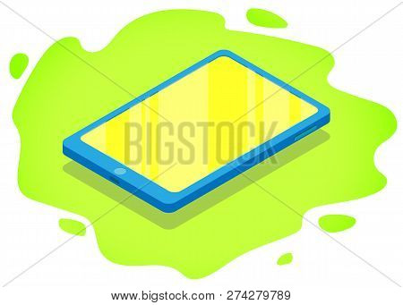 Isometric Modern Touch Tablet. Flat Design Concept. For Info-graphics And Design. Vector Illustratio