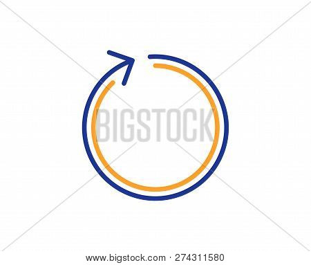 Loop Arrow Line Icon. Refresh Arrowhead Symbol. Navigation Pointer Sign. Colorful Outline Concept. B