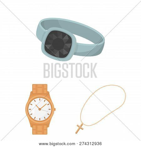 Vector Design Of Jewelery And Necklace Icon. Set Of Jewelery And Pendent Stock Symbol For Web.