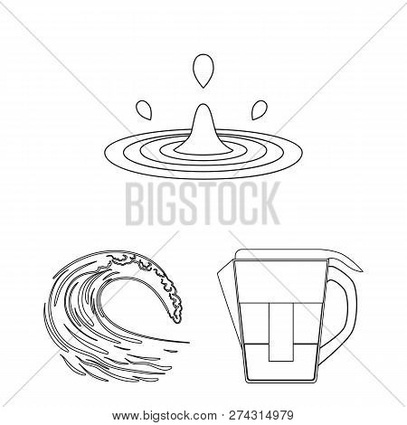 Vector Design Of Water And Drop Logo. Collection Of Water And Splash Stock Vector Illustration.