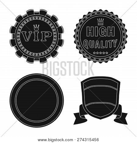 Vector Design Of Emblem And Badge Icon. Set Of Emblem And Sticker Stock Vector Illustration.