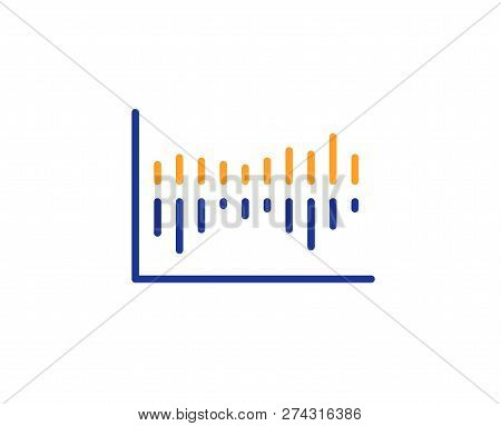 Column Chart Line Icon. Financial Graph Sign. Stock Exchange Symbol. Business Investment. Colorful O