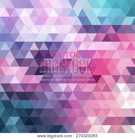Dark Blue, Red Vector Polygon Abstract Backdrop. Glitter Abstract Illustration With An Elegant Trian