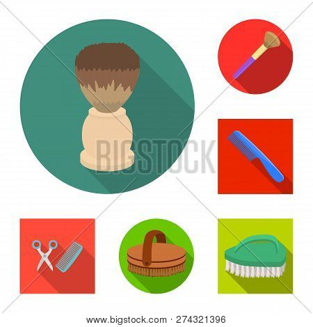 Vector Illustration Of Brush  And Hygiene  Symbol. Set Of Brush  And Shower Vector Icon For Stock.