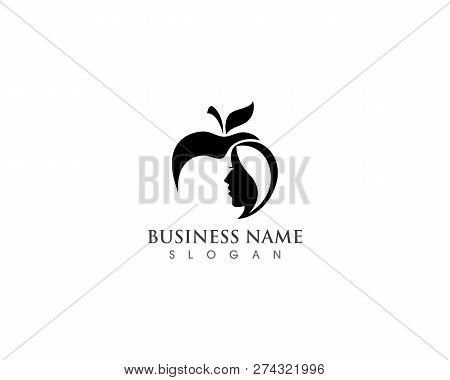 Apple With Face People Black Logo Icon