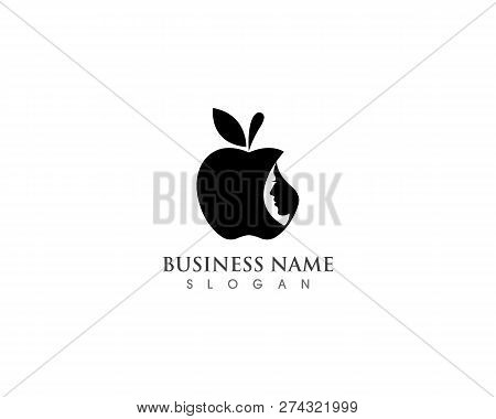 Apple With Face People Black Logo Icon