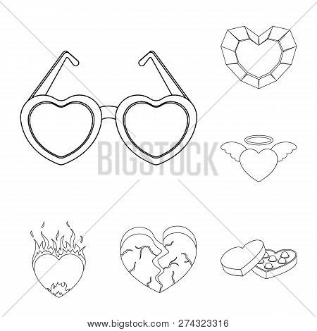 Vector Illustration Of Abstract And Shape Icon. Set Of Abstract And Love Vector Icon For Stock.