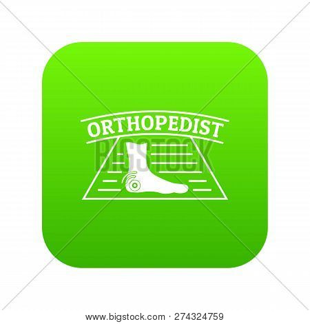 Leg Orthopedic Icon Green Isolated On White Background