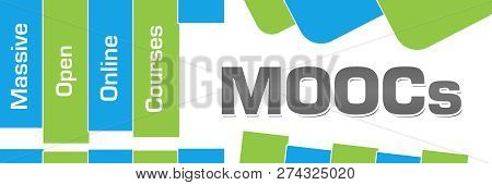 Moocs - Massive Open Online Courses Text Written Over Green Blue Background.