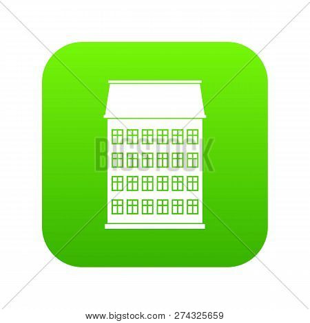 Toen House Icon Green Isolated On White Background