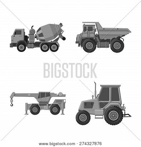 Vector Illustration Of Build And Construction Icon. Collection Of Build And Machinery Vector Icon Fo