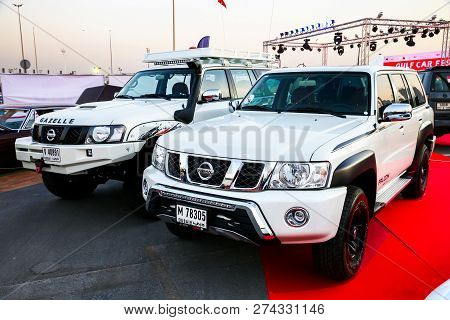 Dubai, Uae - November 15, 2018: Off-road Car Nissan Patrol Takes Part In The Annual Gulf Car Festiva