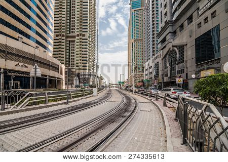Dubai, United Arab Emirates - October, 2018: Towers, Skyscrapers, Hotels, Modern Architecture, Sheik