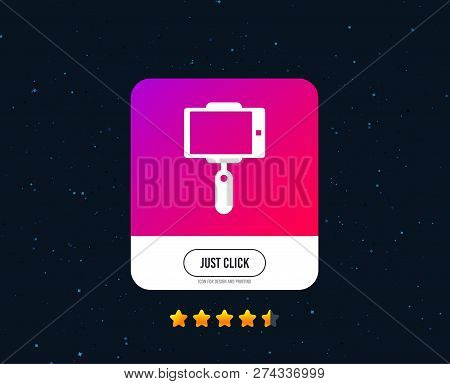 Monopod Selfie Stick Icon. Self Portrait Tool. Web Or Internet Icon Design. Rating Stars. Just Click