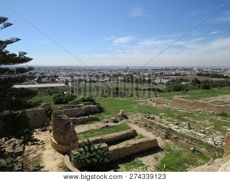 Carthago Ruins Of Capital City Of The Ancient Carthaginian Civilization. Unesco World Heritage Site.