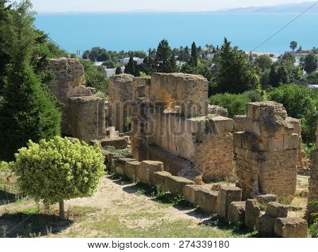 Carthago Ruins Of Capital City Of The Ancient Carthaginian Civilization. Unesco World Heritage Site.
