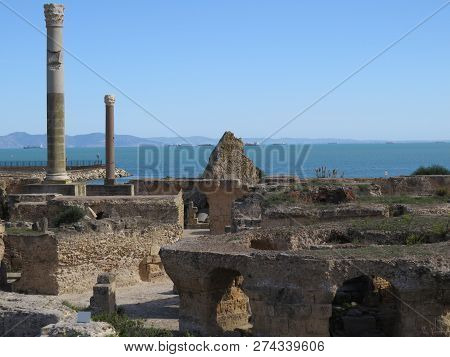 Carthago Ruins Of Capital City Of The Ancient Carthaginian Civilization. Unesco World Heritage Site.