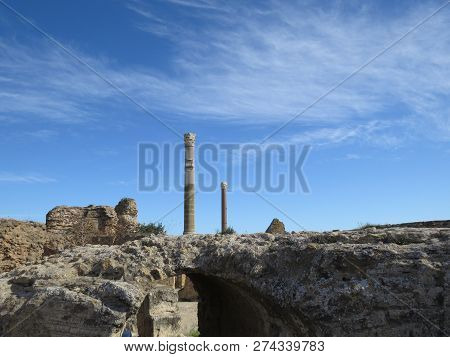 Carthago Ruins Of Capital City Of The Ancient Carthaginian Civilization. Unesco World Heritage Site.