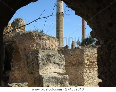 Carthago Ruins Of Capital City Of The Ancient Carthaginian Civilization. Unesco World Heritage Site.