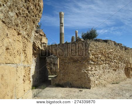 Carthago Ruins Of Capital City Of The Ancient Carthaginian Civilization. Unesco World Heritage Site.