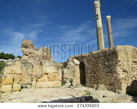 Carthago Ruins Of Capital City Of The Ancient Carthaginian Civilization. Unesco World Heritage Site.