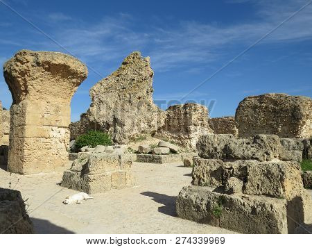 Carthago Ruins Of Capital City Of The Ancient Carthaginian Civilization. Unesco World Heritage Site.