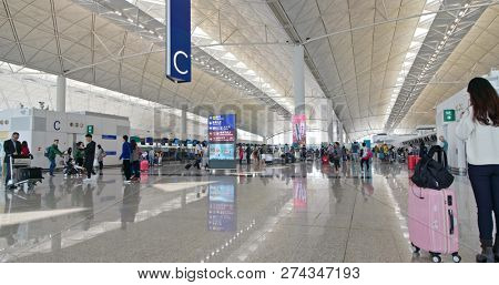 Chek lap kok, Hong Kong- 24 November 2018: Hong Kong international airport 