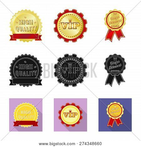 Vector Design Of Emblem And Badge Sign. Set Of Emblem And Sticker Stock Vector Illustration.