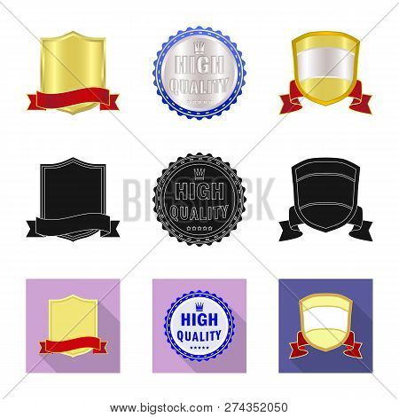 Isolated Object Of Emblem And Badge Icon. Set Of Emblem And Sticker Vector Icon For Stock.